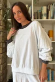 Terry B Lantern Sleeve Sweatshirt White